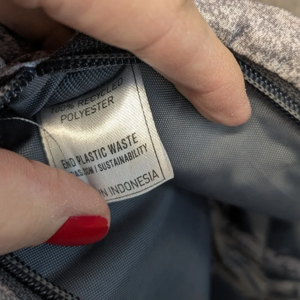 Adidas Heather‎ Gray Fanny Pack Waist Bag Gold Logo 9x7